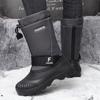 Мужские зимние теплые ботинки для снега, резиновые походные ботинки, уличные сапоги до колена, водонепроницаемые, большого размера