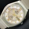 ВИНТАЖНЫЕ ЯПОНСКИЕ МУЖСКИЕ АВТОМАТИЧЕСКИЕ ЧАСЫ ORIENT CRYSTAL СЕРЕБРИСТОГО ЦВЕТА a707770-1