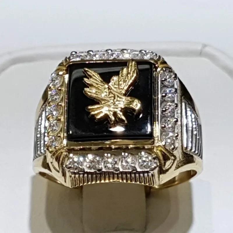 Luxury Gold Plated Coat of Arms Sweet Signet Engraved Rings for Men Women Hip Hop Dance Party Court Style Ring Jewelry Gift