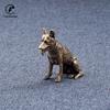 Vintage Copper Lucky Dog Miniatures Figurines Desktop Small Ornaments Chinese Classical Brass Animal Tea Pets Home Decorations