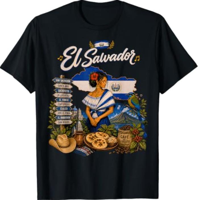 El Salvador Flag Salvadorian Pride Independence Day Gift T-Shirt