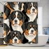 Modern Style Pet Dog Print Shower Curtain Waterproof Bath Decoration Home Decor Customizable Size Available