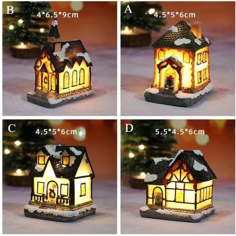 Christmas New Christmas Decorations Resin Small House Micro Landscape Resin House Small Ornaments Christmas Gifts