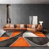 Nordic Orange Carpet for Living Room Light Luxury Geometry Decor Soft Easy Cleaning Rugs for Bedroom Home Large Area Floor Mat