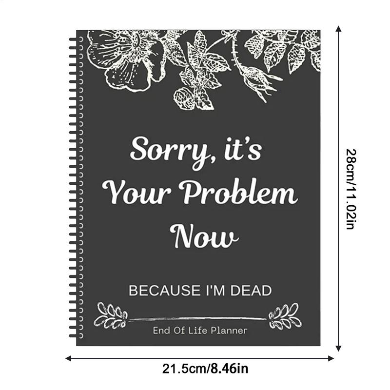 End Of Life Planner Notebook What Book My Final Wishes Funny Guided Final Arrangements Organizer For Possessions Business