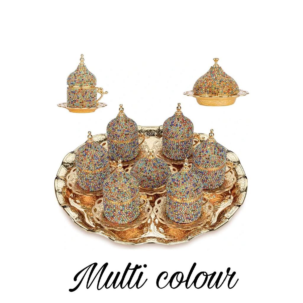 Набор кофейных чашек из 6 предметов, набор кофейных чашек Crystal Stone, набор эспрессо, 27 предметов