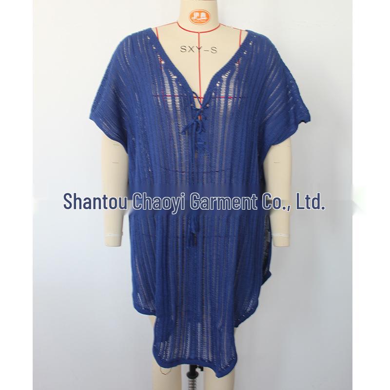 Summer Lace-Up Knit Beach Cover-Up