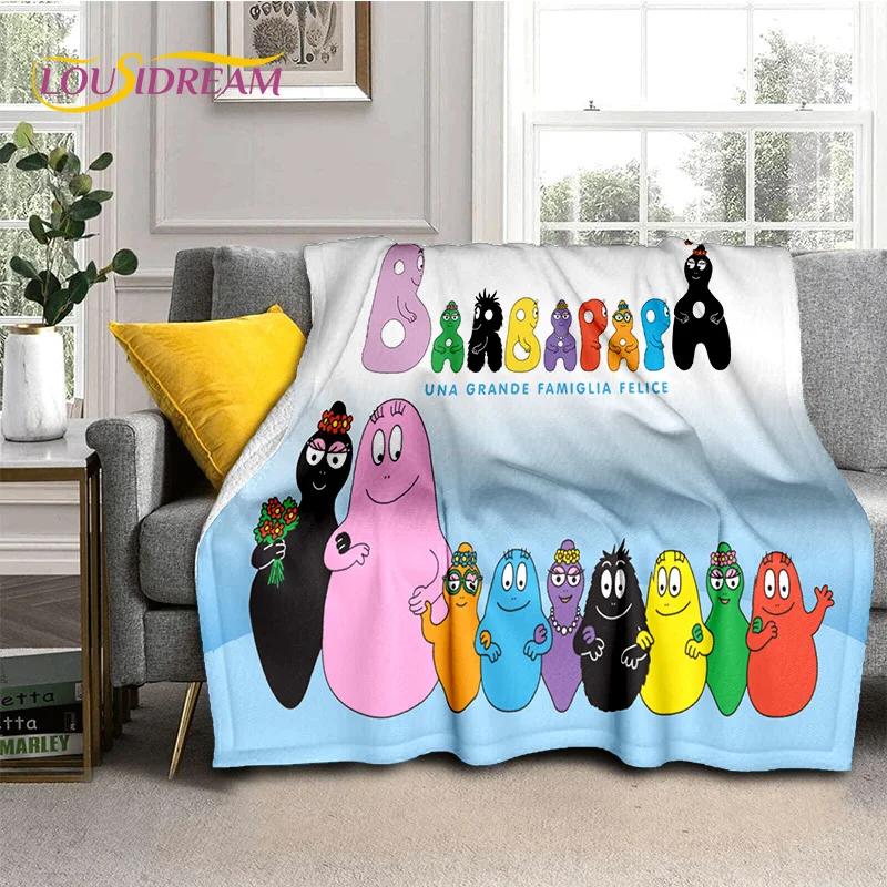 3D Cartoon Les Barbapapa Family Soft Blankets,Keep Warm Throw Blanket Comfortable Blanket for Picnic Beds Sofa Home Bedroom Kids