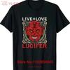 Live Love Lucifer Я Сатанинский Дьявол Оккультный Футболка Размер S 5XL винтажный Стиранный Топ для Повседневной Носки дизайнерская одежда Растянутый