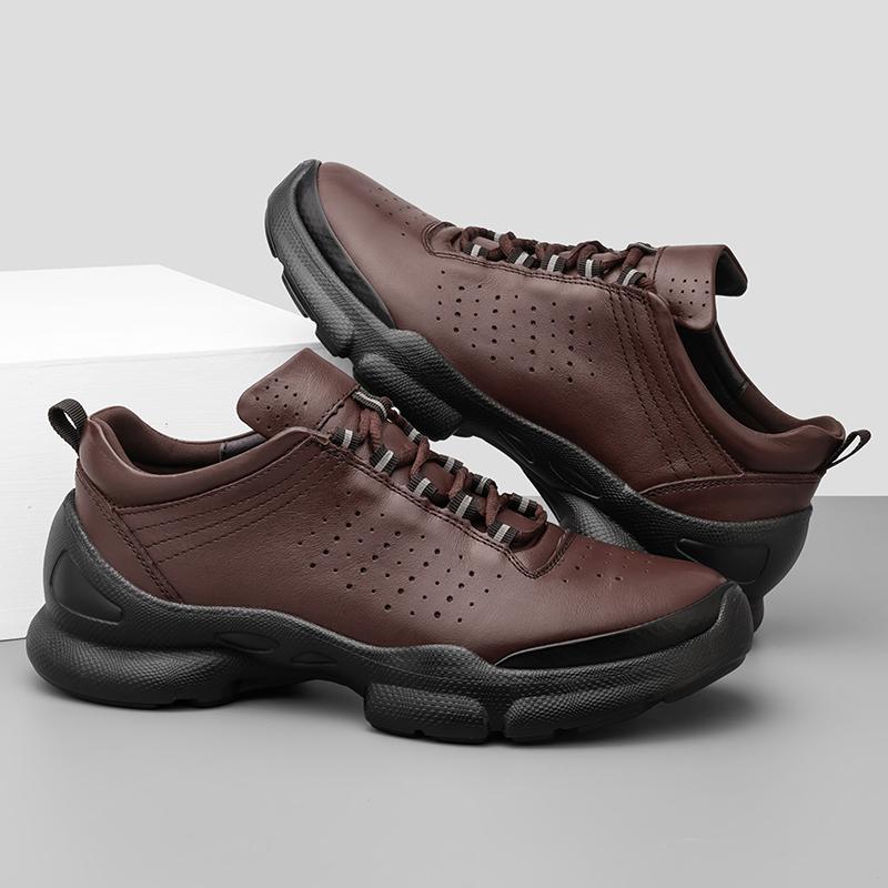Fashion Men's Genuine Leather Sneakers Casual Sports Shoes for Men Breathable Walking Running Shoes 2025 New Fashion Athletic Footwear