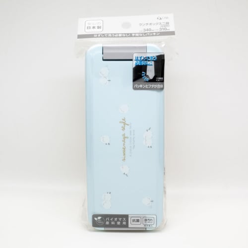 OSK Двухъярусный ланч-бокс PCW-650D с запирающимся дизайном, Shimaenaga SEN, объем 340 мл/310 мл, с разделителями, можно мыть в посудомоечной машине и разогревать в микроволновой печи, Сделано в Японии,