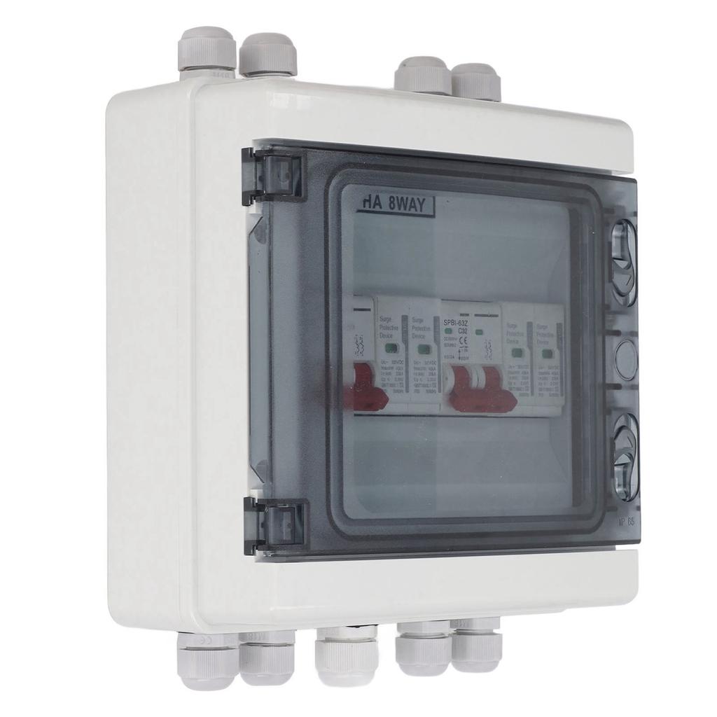 Солнечный разъединитель DC500V 2 в 2 выхода Защита от перенапряжения PV Распределительная коробка IP65 Водонепроницаемая 32A 20-40 кА