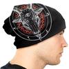 Black Metal Baphomet Satan Devil Cap Magic Demon Goat Lucifer Unisex Print Punk Hip hop Rock Hipster Autumn Winter Skull Beanie Hat Warm Bonnet