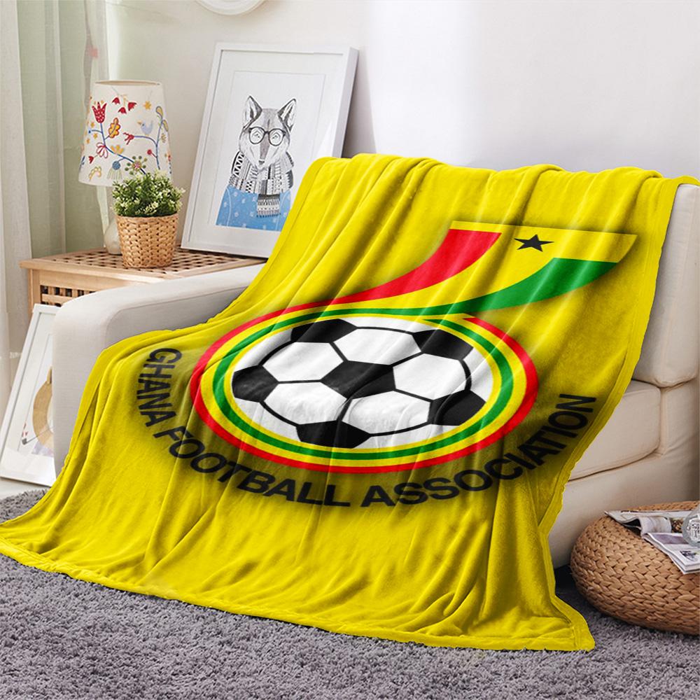 1Pc Ghana football Print Flannel Blanket High Quality Warm Comfortable Cover for All Seasons Perfect for Gifts Home Decor