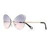 Butterfly Frameless Gradual Change Sunglasses Women Travel Street Shot Fresh And Sweet Decorative Sunglasses