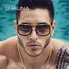 SHAUNA Vintage Oversized Square Double Bridges Men Sunglasses Outdoor Goggle Woman Travel Beach Sun Glasses Shades UV400