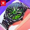 OLEVS Men's Watches Trend Fashion Personality Racing Wheel Hub Dial Original Brand Quartz Wristwatch Waterproof Luminous reloj
