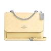 Klare 22 Silver Logo Chain Strap Faux Leather Shoulder Bag Small Women Yellow