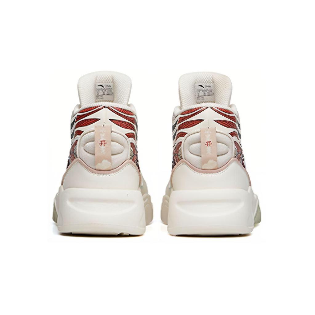 Anta Kids Lifestyle Series Comfortable Daily High-Top Skate Shoes Kids Sneakers White Red 322148089-2