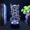 Genshin Impact Klee 3d светодиодная лампа для спальни манга ночные огни аниме фигурка украшения Kawaii подарок