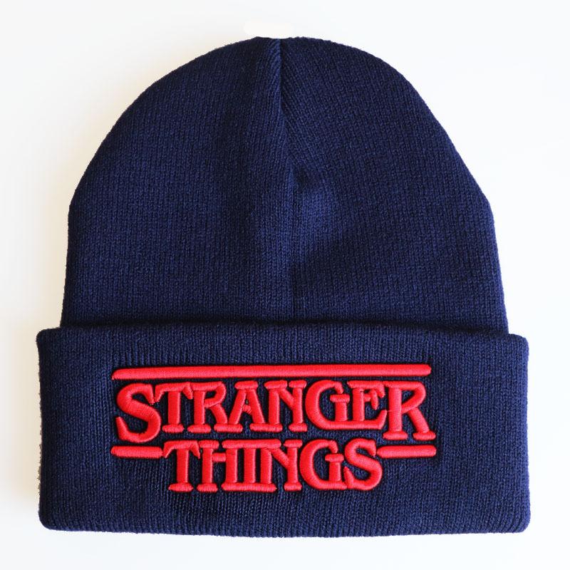 Stranger Things Knit Beanie Hat STRANGER THINGS 3D Embroidered Letter Knit Hat for Winter