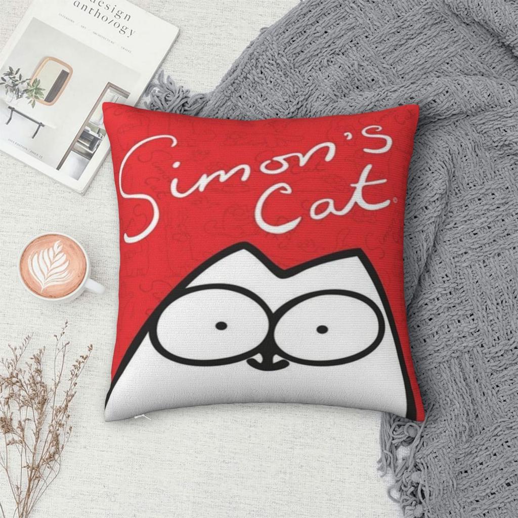 Trendy Living Room Simons Cartoon Cat Catsdecorations Pillowcase Merch Pillow Covers Square Multiple Sizes