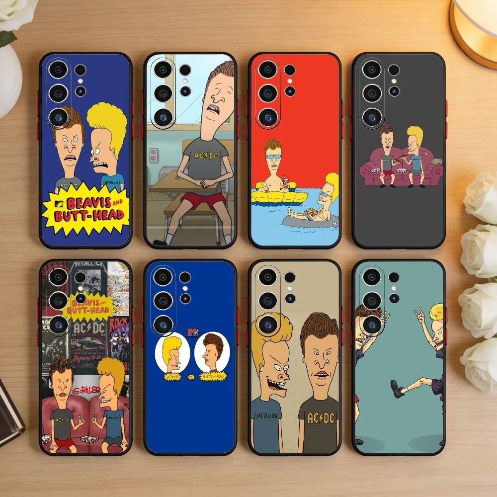 Cartoon B-Beavis And Butt-Head Phone Case For Samsung S26,S25,S24,S23,S22,S21,S20,Plus,Fe,Lite,Others Black Cover