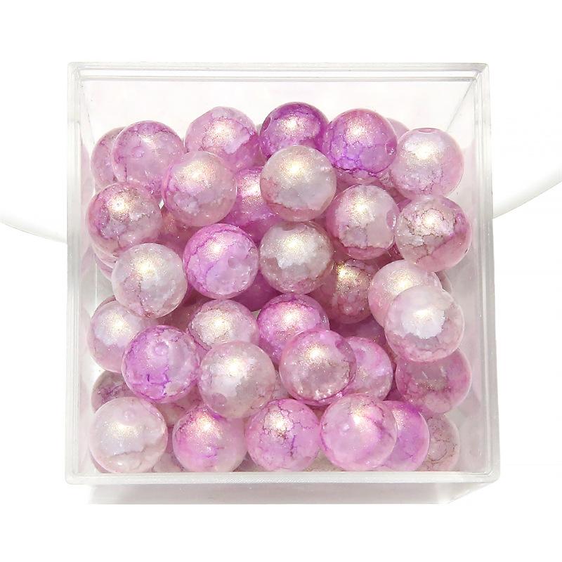 10 мм стеклянные бусины-попки Halo Inside Broken Round Бусины из глазури Ретро-бисер ручной работы Diy Ice Crack Jewelry Бусины-попки для изготовления ювелирных изделий