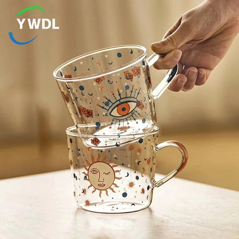 YWDL 500 мл креативная стеклянная кружка с весами и ручкой для завтрака, молока, кофе, кружка для пары, домашний стакан для воды, напитков, фруктового сока