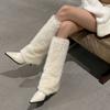 Fashion Autumn and Winter Boots Women's Fashion Pointed Toe Sleeve Non-Slip Wear-Resistant Fluff High Heels