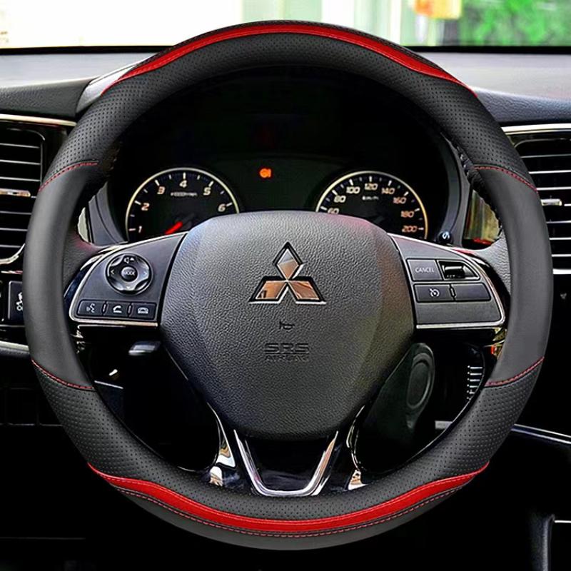 Автомобильный чехол на руль для Mitsubishi Outlander Mirage ASX 2012-Eclipse Cross 2017-L200 2015-2017, автоаксессуары