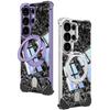 Металлический чехол для телефона Galaxy S26 Ultra с текстурой мрамора, теплоотводом и подставкой