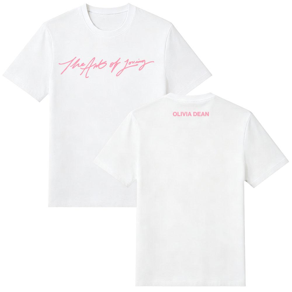 The Art of Loving Script Tee Olivia Dean High Quality Cotton T Shirts Summer Comfort O-neck Short Sleeve Women Men Y2K T-shirts