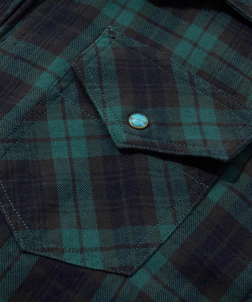 Рубашка на молнии в клетку из стираного хлопка Penfield Зеленая_Fs1Wj06U