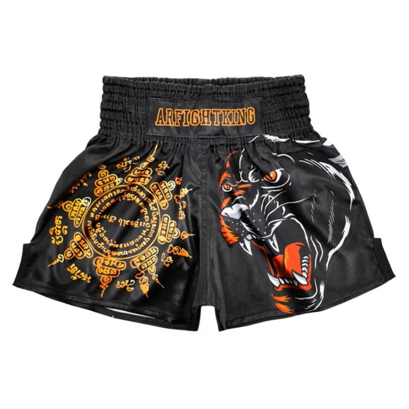Tiger Muay Thai Dragon Shorts Pants Kickboxing Boxing MMA UFC Tattoo Protection Unisex Men Women Kid Quick Dry Print Elastic High Waist Training