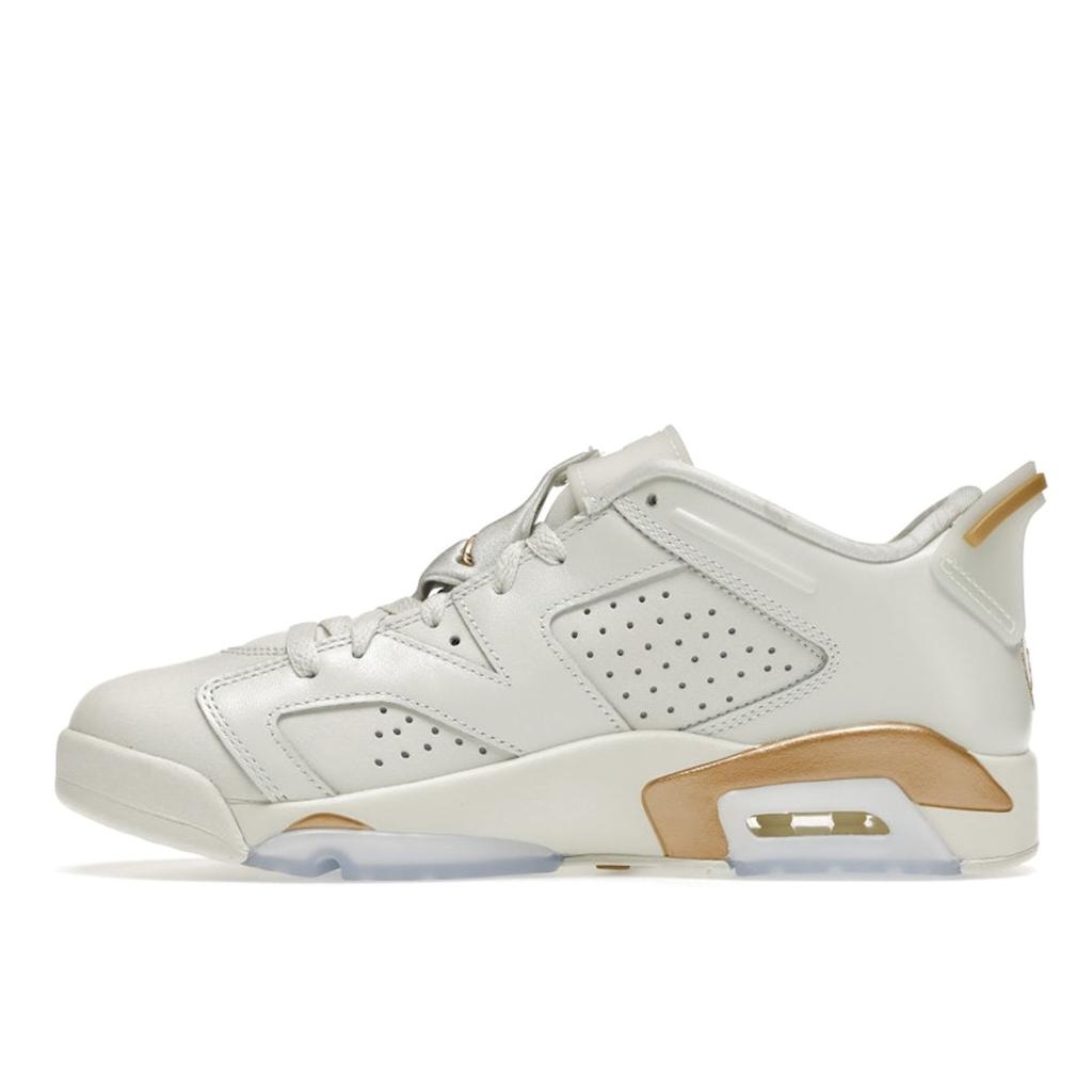 Air Jordan 6 Low Lunar New Year Unisex Sneakers White Spruce-Aura Metallic-Gold DH6928-073