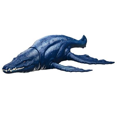Mattel Мир Юрского периода: Светящийся и рычащий! Фигурка динозавра Bracauchenius для детей - Прибл.. Длина 28 см - Для детей от 4 лет - Синий - JKL79