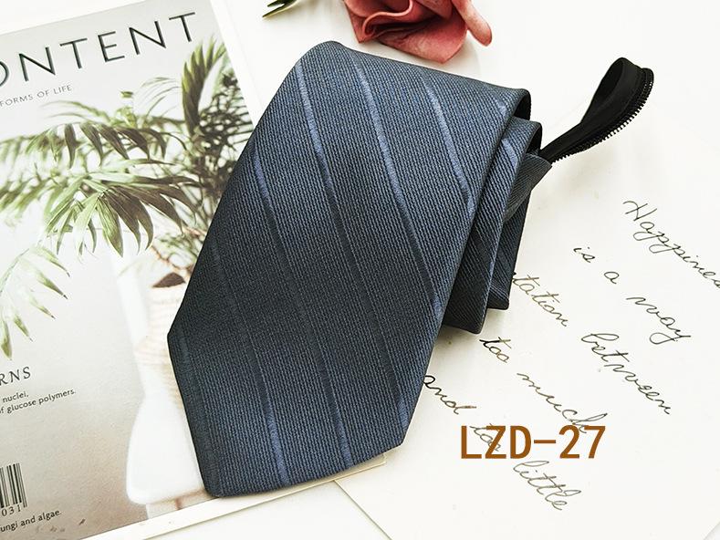 Мужской галстук на молнии с легкой затяжкой, без узла, полосатый, черный, 8 см