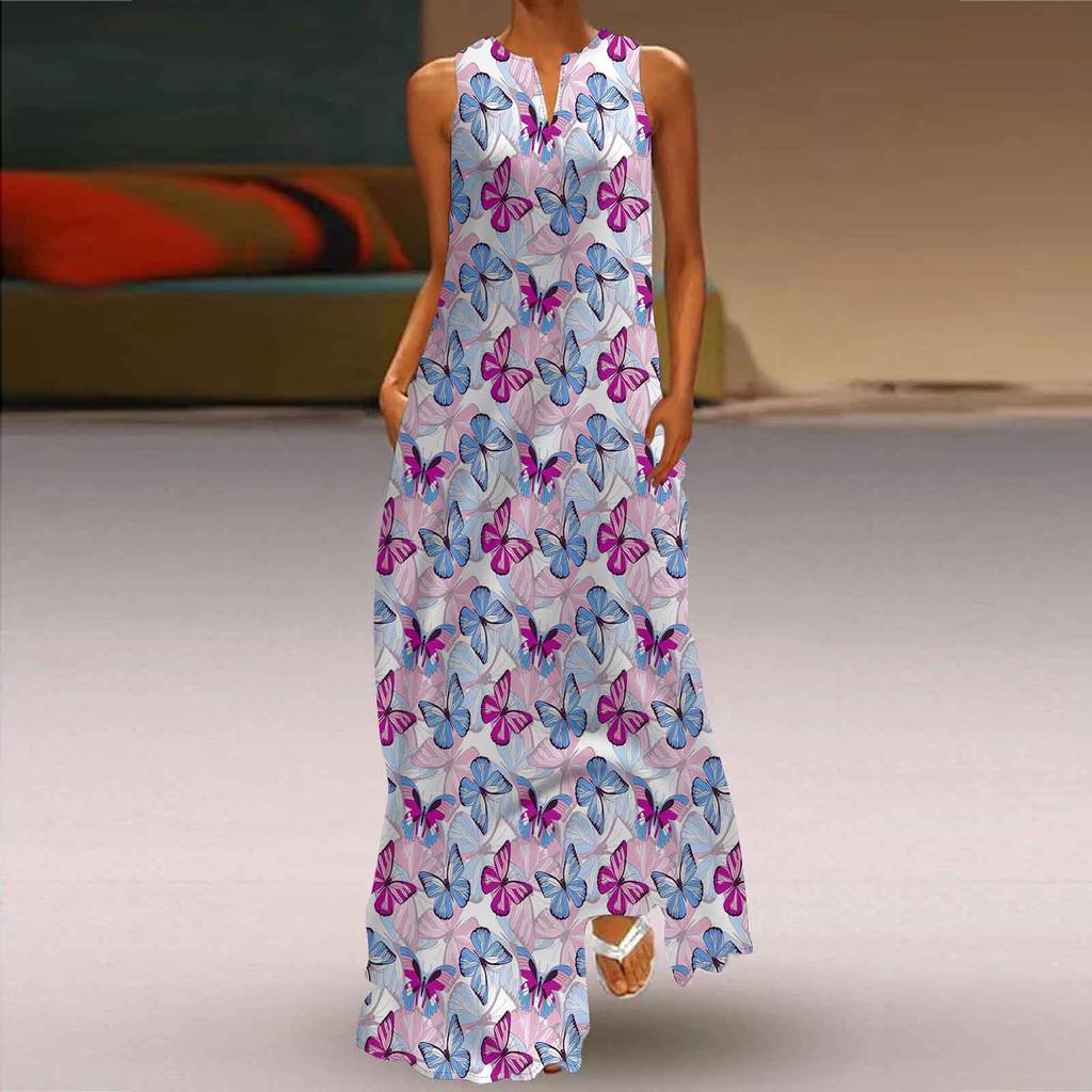 Женское платье-трапеция макси с длинными рукавами и красочным принтом, осенне-зимний вариант с v-образным вырезом, элегантный и ретро-стиль