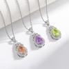 Light Luxury 925 Sterling Silver Niche Design Feeling Ice Flower Cut Pear-shaped Water Drop Crown Necklace Collarbone ChainGood product