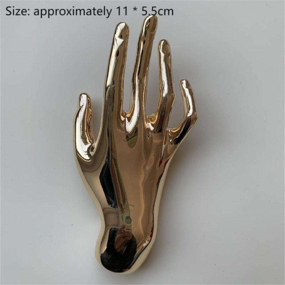 Golden Smooth Palm Brooch Large Shawl Clip Creative Party Jewelry Men