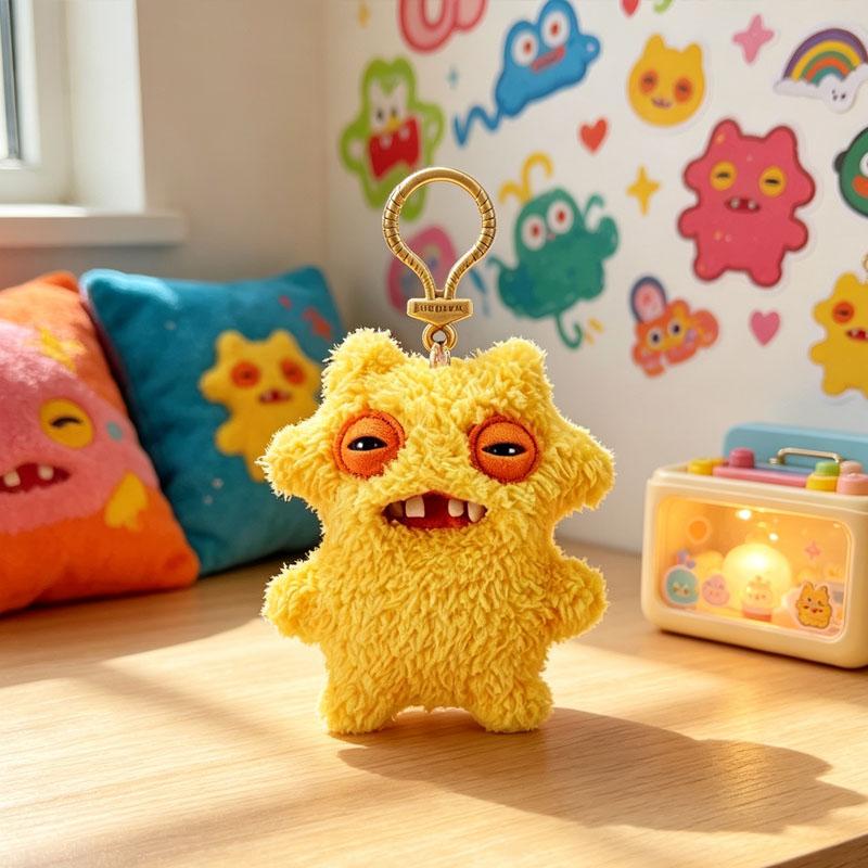 Tooth Monster Keychain Plush Toys ZURU Wide Eyed Weirdo Screech Funny Ugly Tooth Monsters Dolls Pendants Gifts