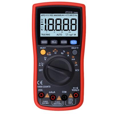 AD23-ZT219 Цифровой мультиметр 19999 отсчетов True RMS Автомобильный электрический Транзистор Конденсатор NCV Тестер Профессиональный измеритель