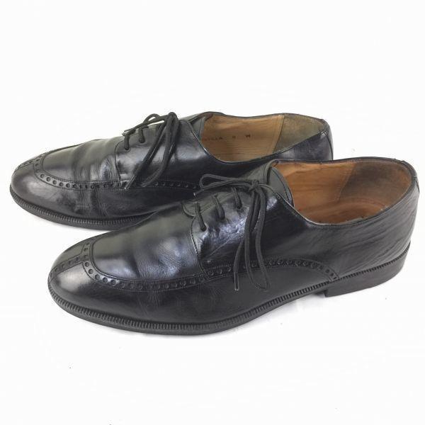 80s-90s Vintage MEZLAN U-Tip Business Shoes Black size 8W 26.0 Men's(USED)