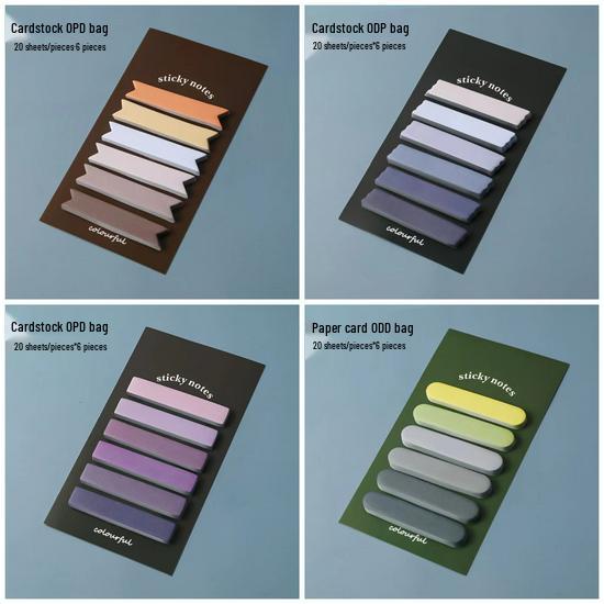 Пишущиеся индексные закладки-стикеры в цветах Моранди для студентов – Закладки для классификации и указатели для сменных листов