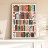 1pc Vintage Library Bookshop Canvas Wall Art Poster Book Stacks Book Lovers Gifts Living Room Kitchen Bathroom Decor