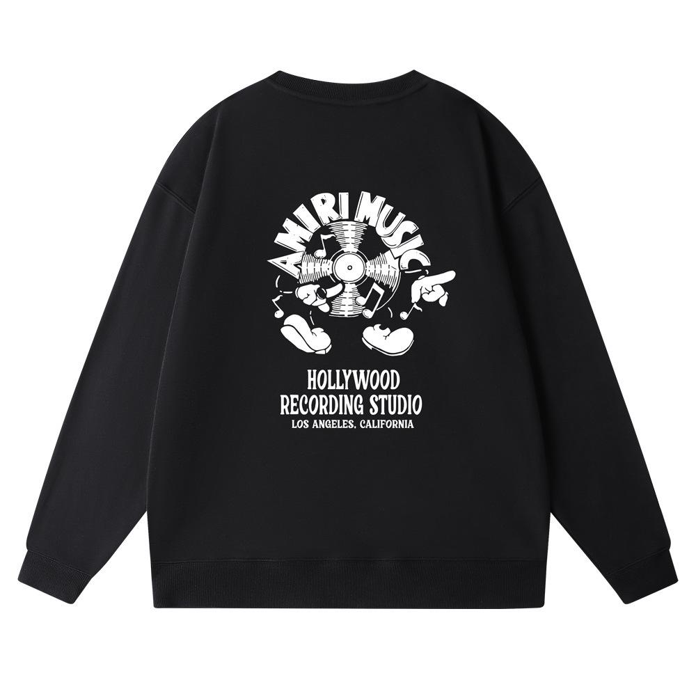 Унисекс толстовка Amiri с круглым вырезом - Модный принт с буквами, Осенне-зимний стиль.