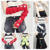Knitted Arm Warmers Girls Fingerless Long Wrist Gloves Winter Star Arm Sleeves with Thumb Hole for Women Street Wear Parties