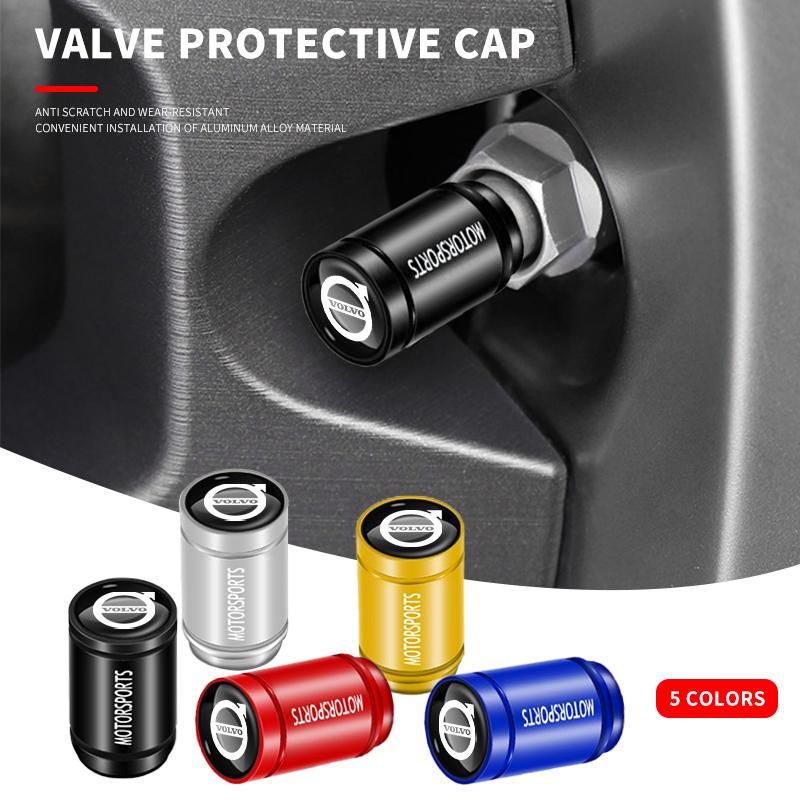 For Volvo ew64Pcs Car Valve Cap Tires Wheels dust covers Car Styling For Volvo ES90 EC40 EX40 EM90 XC90 V90 V60 XC60 V40 S80 S60 S90 C4