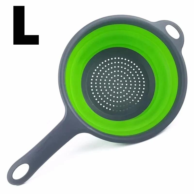 Extendable Kitchen Colander Strainer with Long Handle Collapsible Colander Strainer Vegetable Fruit Flexible Pasta Strainer